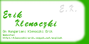 erik klenoczki business card